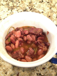 A picture of Pinto Beans with Brisket.