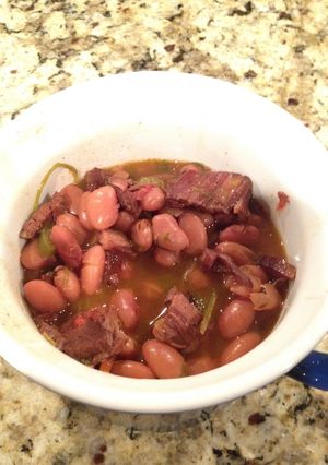 A picture of Pinto Beans with Brisket.