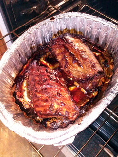A picture of Honey rubbed ribs.