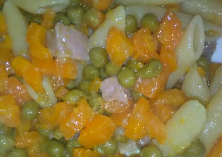 Penne carote e piselli