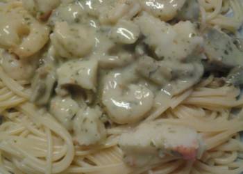 How to Make Yummy Shrimp and crab pesto pasta