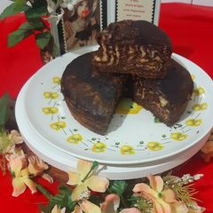 A picture of Eggless Chocolate Marble Cake WITHOUT Oven n Chocolate.