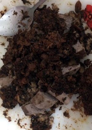 A picture of Crazily Yummy Black Bean curd And Minced Mushroom.