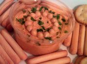 A picture of sweet potato hummus