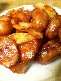 A picture of Yummy Wiener Sausages in Ketchup.