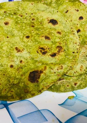 A picture of Baby spinach chappathi.
