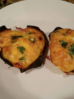 A picture of Ham and Egg Muffin- Breakfast Idea From PInterest.