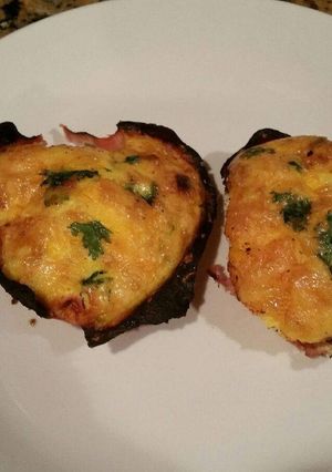 A picture of Ham and Egg Muffin- Breakfast Idea From PInterest.