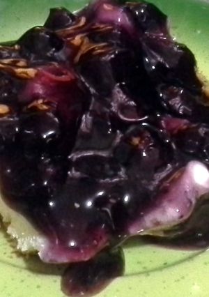 A picture of Creamy Blueberry Cheesecake.