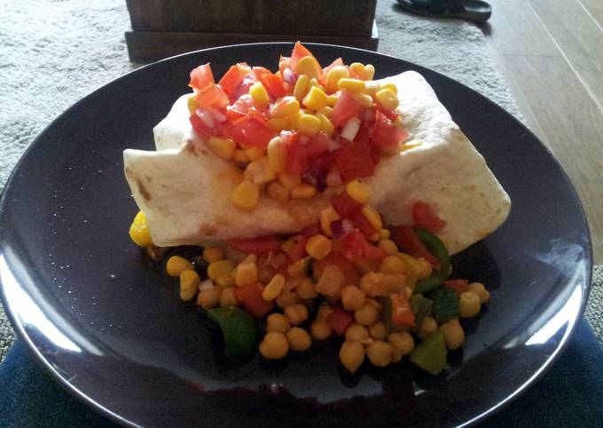 Burritos with chickpeas and salsa