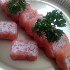 A picture of Vickys Scottish Smoked Salmon Terrine, GF DF EF SF NF.