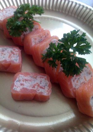 A picture of Vickys Scottish Smoked Salmon Terrine, GF DF EF SF NF.