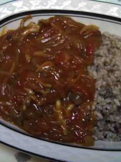 A picture of Vegetarian Hayashi Rice with Tons of Mushrooms.