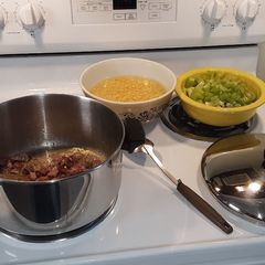 A picture of Golden Split Pea Soup.
