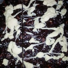 A picture of Awesome Tiffin (no bake chocolate cake) plus ginger Tiffin.