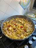 Calamarata con pomodorini e calamari