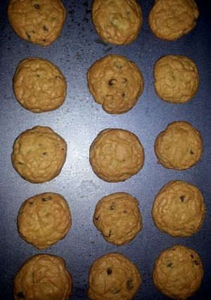 A picture of Peanut Butter and Chocolate chip cookies.