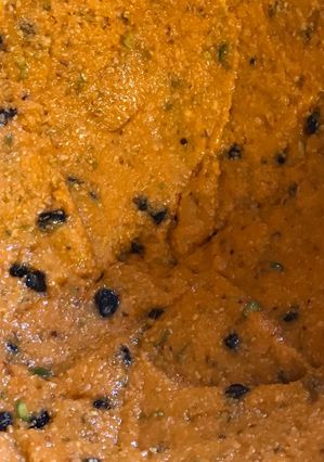 A picture of Orange, cranberry and pistachio fudge.