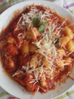 A picture of Gnocchi with Homemade Tomato Sauce.