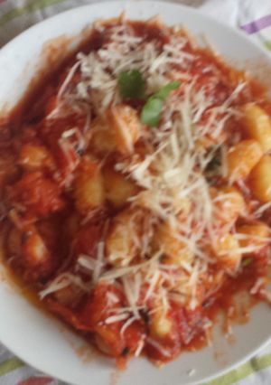 A picture of Gnocchi with Homemade Tomato Sauce.