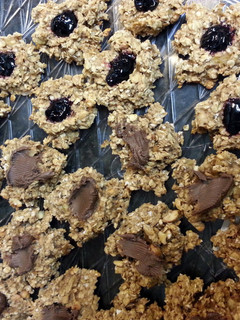 A picture of PB&J Banana Oatmeal Cookies.