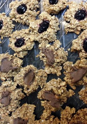 A picture of PB&J Banana Oatmeal Cookies.