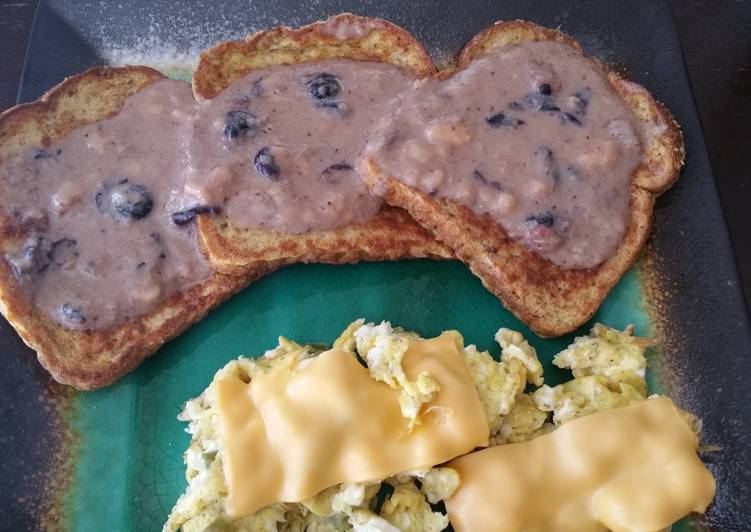 Steps to Make Speedy Creamy blueberry banana french toast