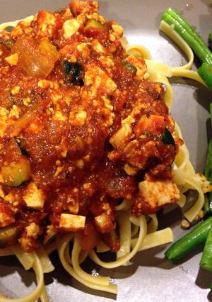 A picture of Parker's Vegetarian Spaghetti.