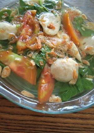 Foto resep Bakso kuah bayam
