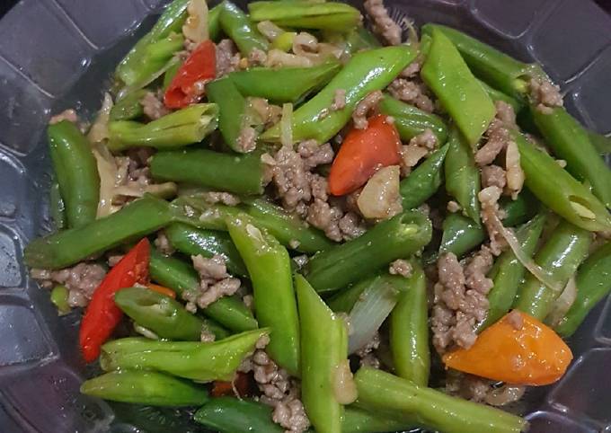 Resep Tumis buncis daging cincang, Lezat