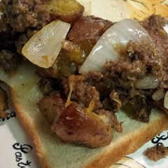A picture of Skillet Meatloaf & Potatoes.