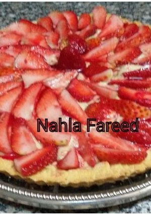 صورة لوصفة طريقة عمل تارت بالكاسترد والفراولة
