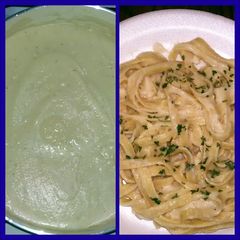 A picture of cauliflower Alfredo sauce.