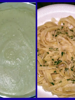 A picture of cauliflower Alfredo sauce.