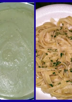 A picture of cauliflower Alfredo sauce.