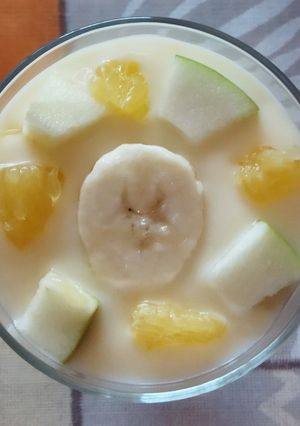 Gyümölcsös pohárdesszert🍊🍌🍏 recept fotója