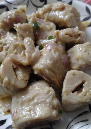 A picture of Malai soya chaap.