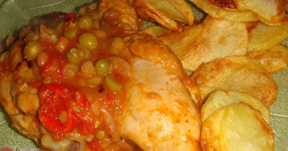 pollo a la portuguesa con papas españolas receta de norali cookpad