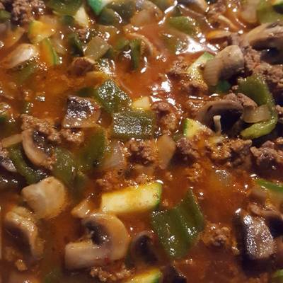 Carne molida con chiles poblanos, hongos y calabacita Receta de   Cookpad