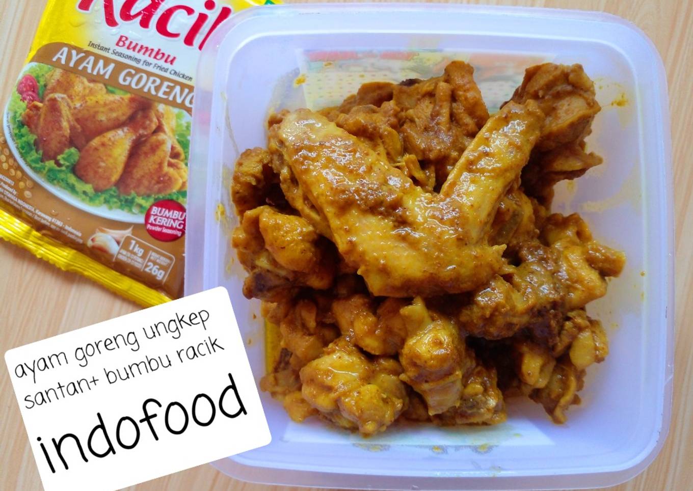 Ayam goreng ungkep,bumbu racik indofood+ santan