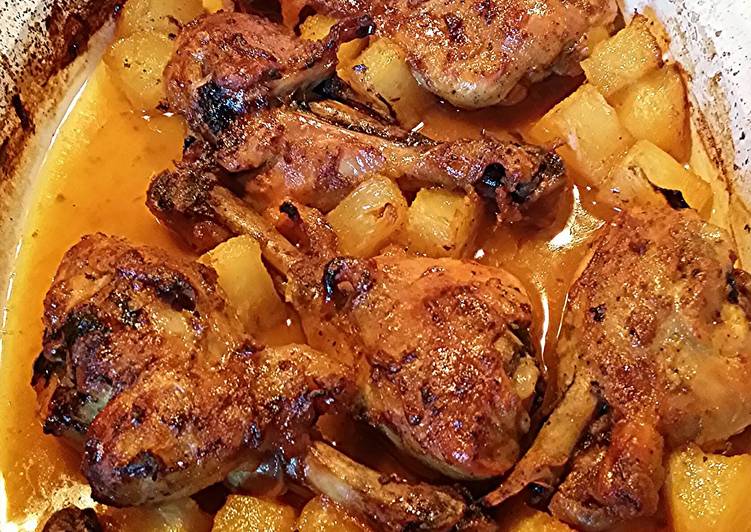 Easiest Way to Prepare Homemade baked chicken with pineapple