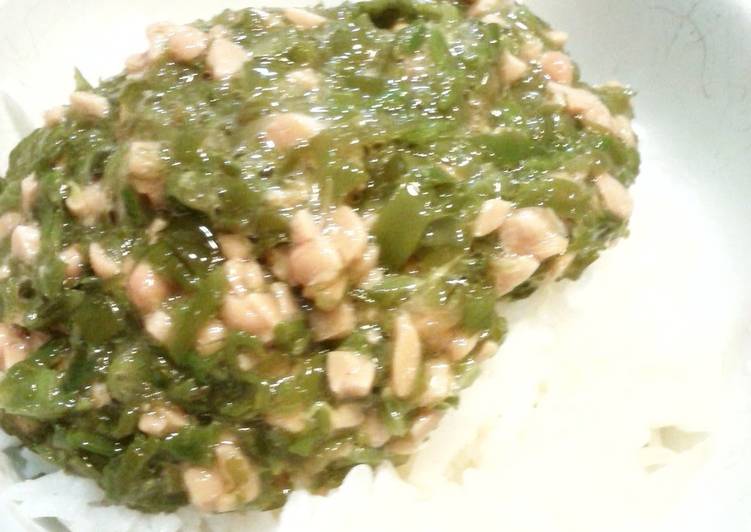 Recipe of Favorite Natto and Thick Wakame Rice Bowl