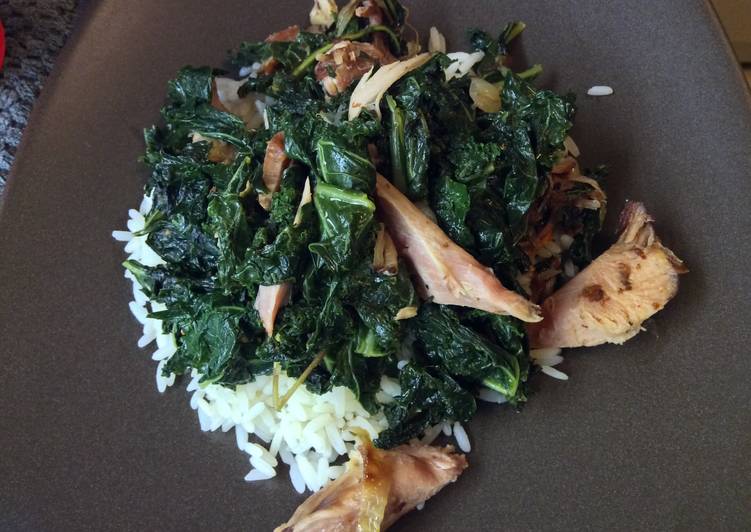 Smoke Turkey Wings and Kale