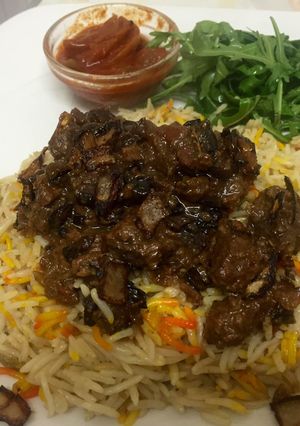 صورة لوصفة ارز وايدام اللحم اللذيذ