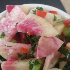 Watermelon radish salad (Healthy) A picture of Watermelon radish salad (Healthy).