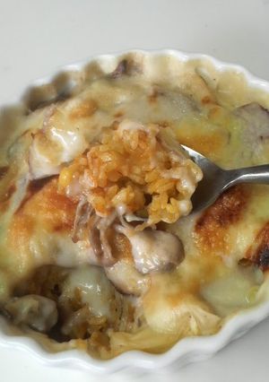 A picture of Mushroom and Sweet Potato Creamy Doria.