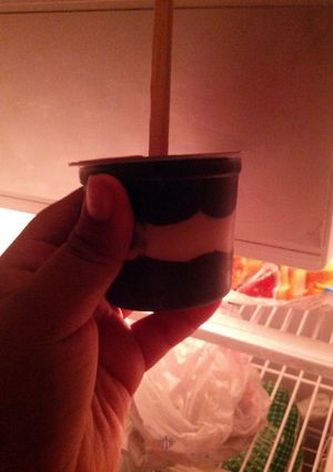A picture of pudding popsicle.