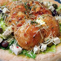 A picture of Ray's' Ceasar Salad Ravioli Bread Bowl.