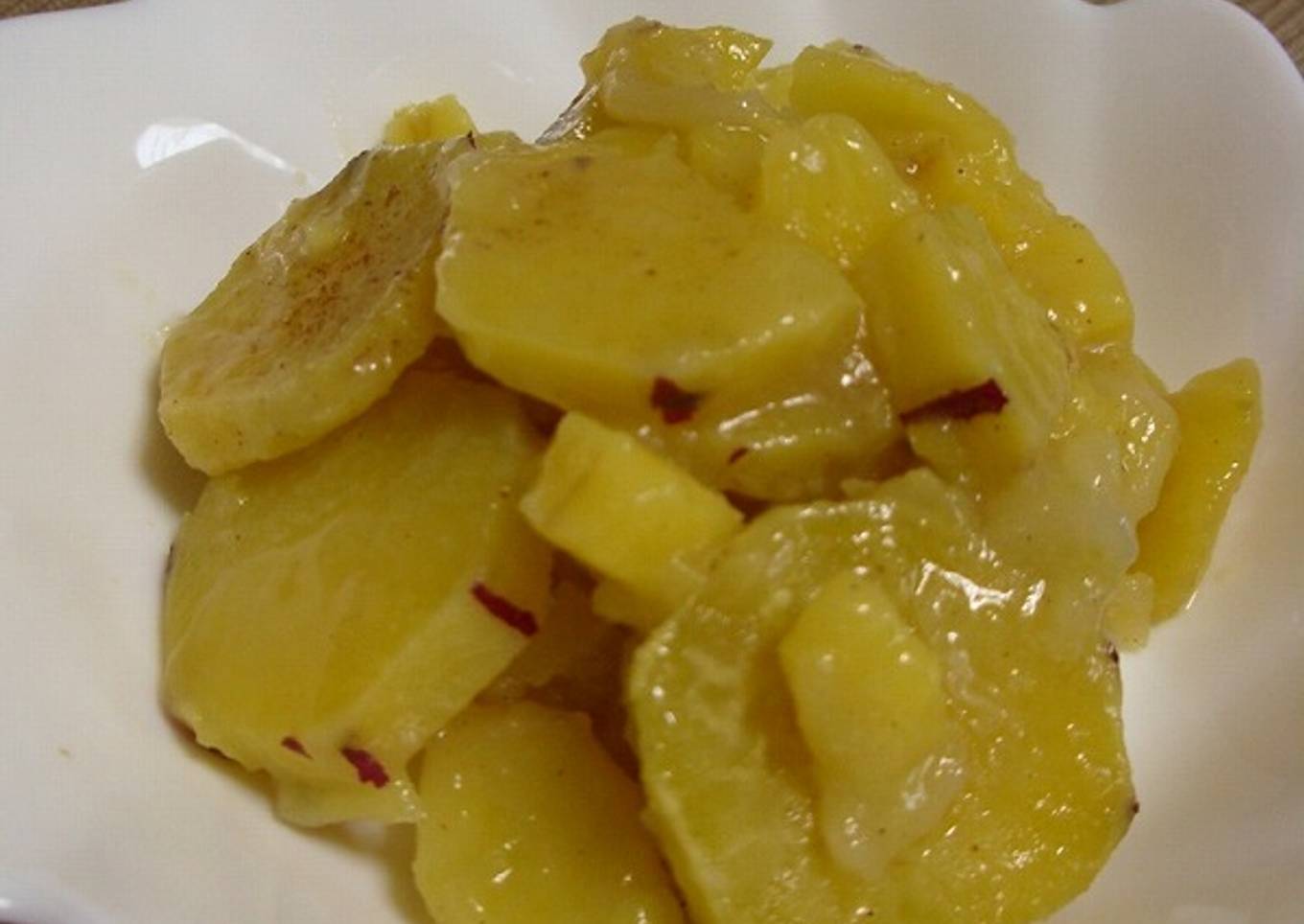 Easy snack with sweet potato and boiled apple
