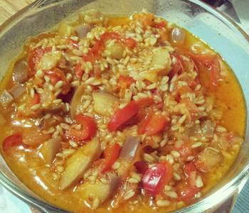 Popular Cuisine Oat groats and fruit vegetable stew Delicious and Healthy